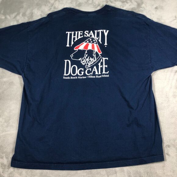 Salty Dog Cafe TShirt Mens Blue 3XL Short Sleeve Hanes Patriotic USA Flag - Picture 2 of 8